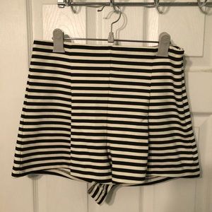 Free people ivory and black stripped shorts